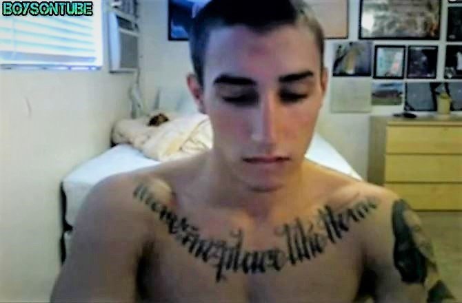 Beautiful College Boy With Hot Tats Jerk Off