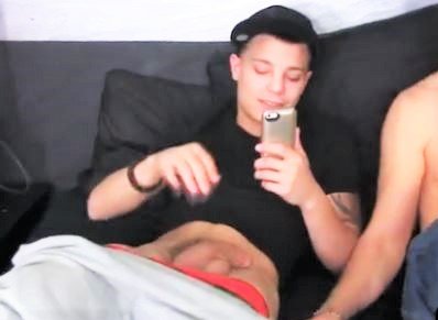 Teen twink gets cock sucked by straight hunk before anal