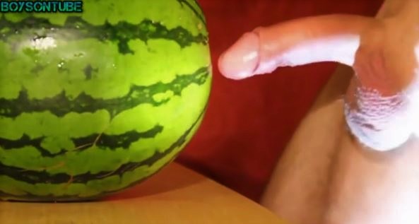 Fruit fuck and self swallow