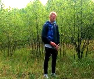 Outdoor twink peeing in the woods