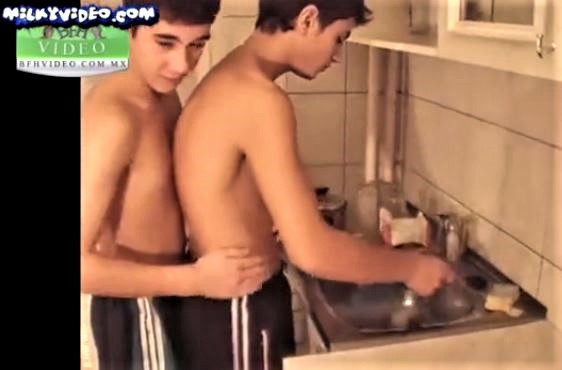 Gay Teens in kitchen
