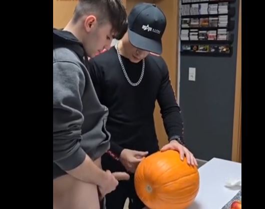 German boys celebrating Halloween