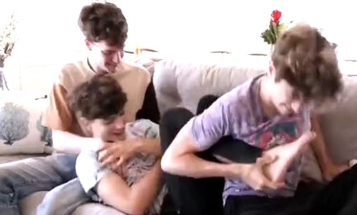 Three boys having fun